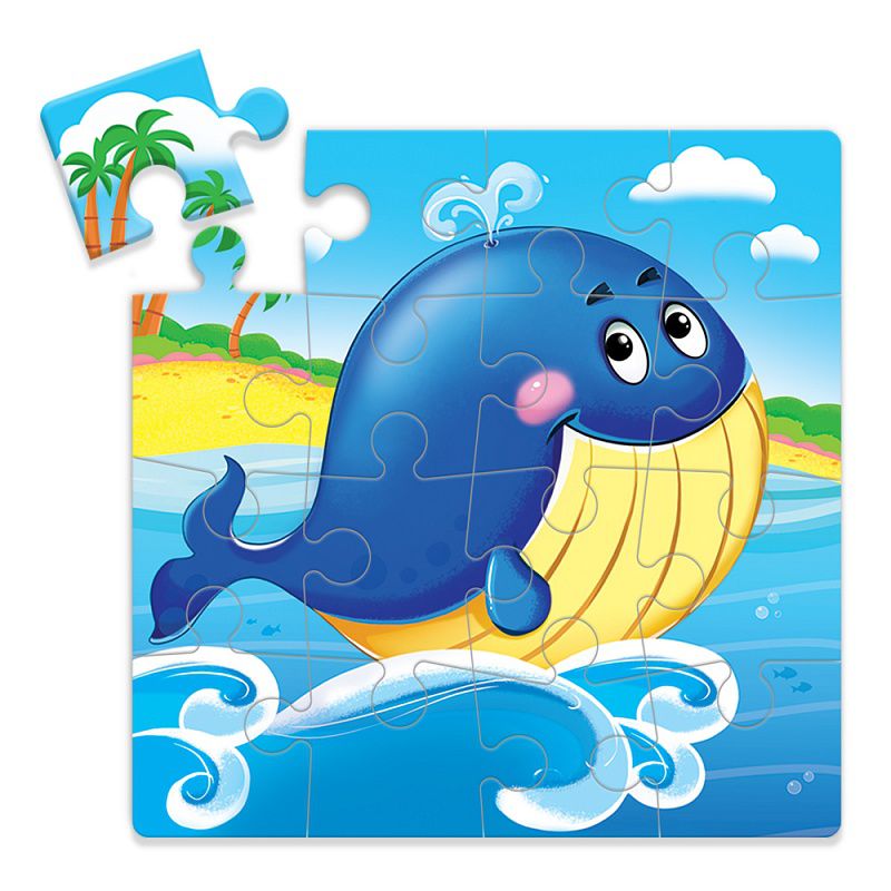 Обложка Пазл. Кит. Серия Животные.16 деталей. 22х22 см., издательство ГЕОДОМ | купить в книжном магазине Рослит