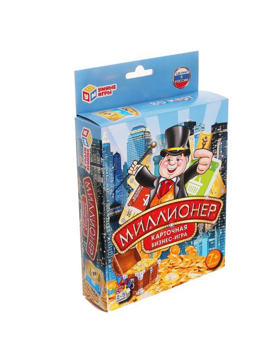 Обложка Карточная бизнес-игра. Миллионер. 80 карточек., издательство Умные игры                                         | купить в книжном магазине Рослит