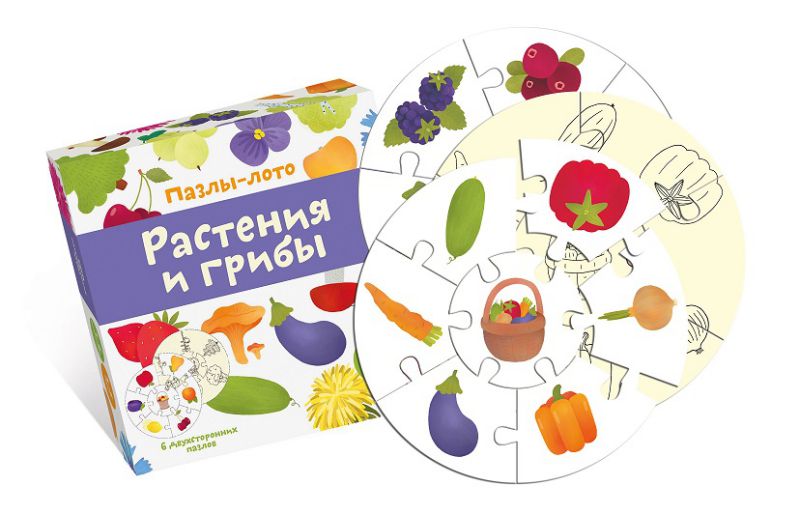 Обложка книги Игра Пазлы-лото "Растения и грибы", Автор , издательство Маленький гений-Пресс | купить в книжном магазине Рослит