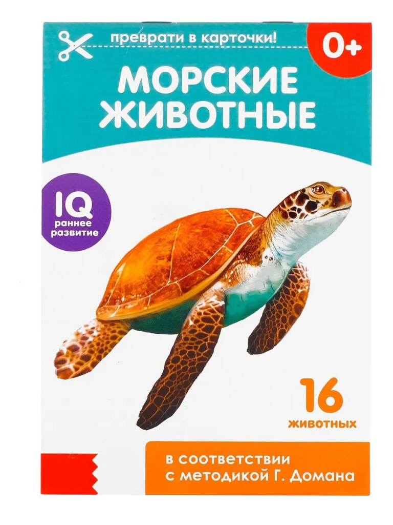Обложка Обучающая книжка по методике Г. Домана "Морские животные", издательство Буква-Ленд                                         | купить в книжном магазине Рослит