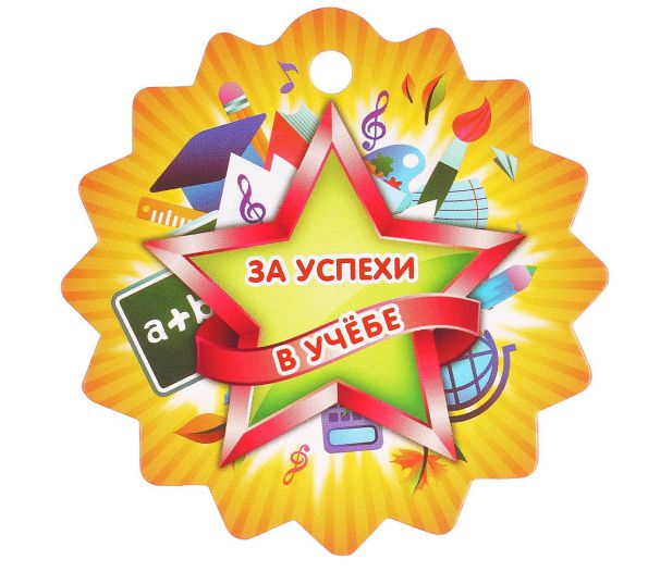 Обложка книги Медаль "За успехи в учебе" 90х90х3,4 (Полистирол, форма "зубчики", ВД лак), Автор МП-14, издательство Учитель | купить в книжном магазине Рослит