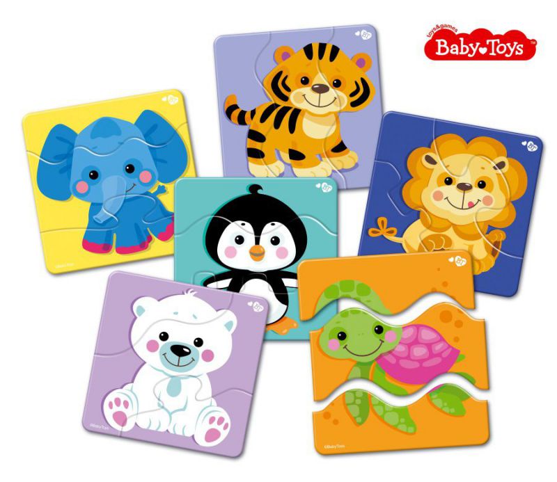 Обложка Пазлы макси ЗИГЗАГ "Зверята" 18 элементов BABY TOYS, издательство Десятое королевство | купить в книжном магазине Рослит