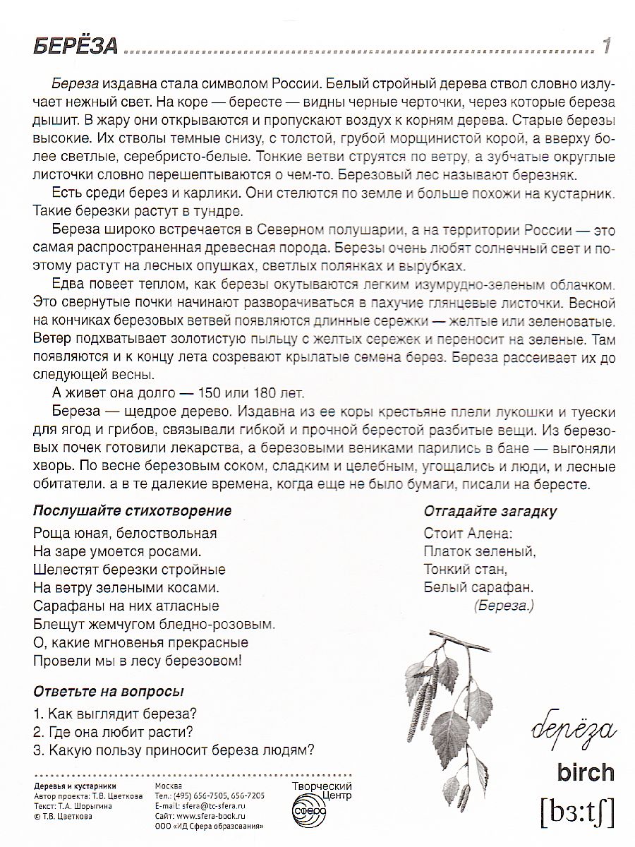 Обложка книги Демонстрационные картинки СУПЕР Деревья и кустарники.16 демонстрационных картинок с текстом. 173х220 мм, Автор , издательство Сфера | купить в книжном магазине Рослит