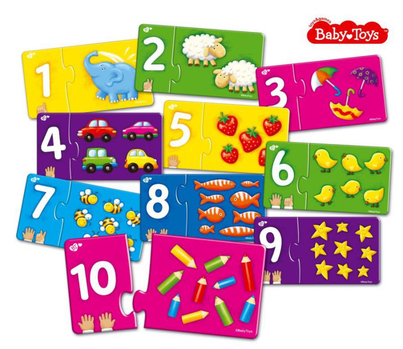 Обложка Пазлы макси парные "Веселый счет" 20 элементов BABY TOYS, издательство Десятое королевство | купить в книжном магазине Рослит