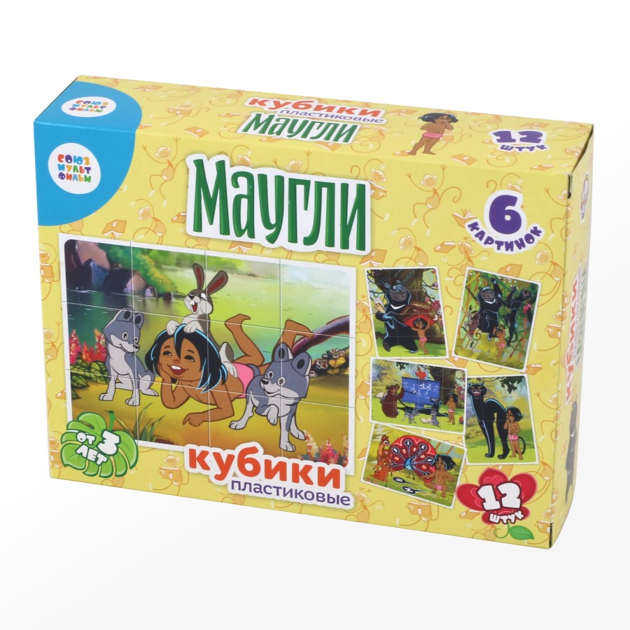 Обложка Кубики "Маугли" (без обклейки) 12 шт(Десятое королевство), издательство Десятое королевство | купить в книжном магазине Рослит