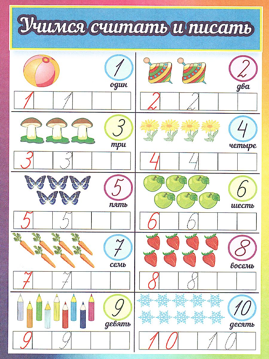 Обложка книги Наглядно-дидактический комплект "Учимся считать": 4 карты для детей 5-8 лет А5, Автор Н-135, издательство Учитель | купить в книжном магазине Рослит