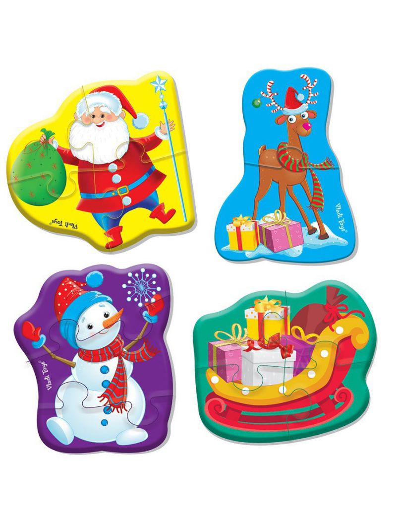 Обложка Мягкие пазлы Baby puzzle Новогодние приключения 4 картинки, 16 эл. (1-3 года) (Я РАСТУ ТОЙЗ), издательство Я РАСТУ ТОЙЗ | купить в книжном магазине Рослит