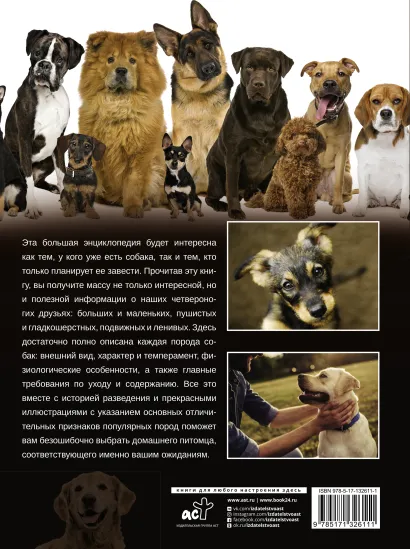Обложка Большая энциклопедия. Собаки /Большая энциклопедия, издательство АСТ | купить в книжном магазине Рослит