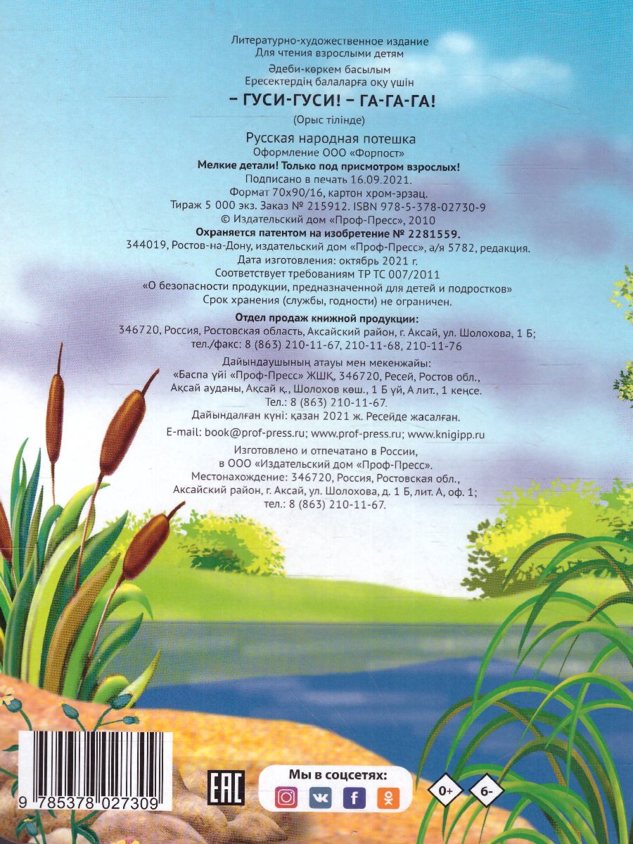 Обложка Гуси-гуси!-га-га-га!, издательство Проф-пресс | купить в книжном магазине Рослит